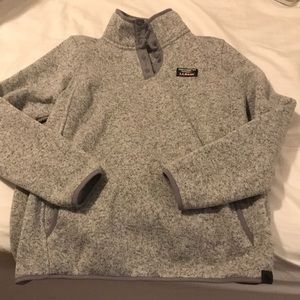 L.L. bean heather gray pullover fleece size medium